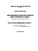 Luận văn thạc sỹ: Hoàn thiện công tác phân tích tài chính tại Công ty Cổ phần Cầu 14  Cienco 1