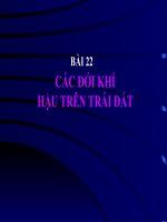 Bài 22: CÁC ĐỚI KHÍ  HẬU TRÊN TRÁI ĐẤT