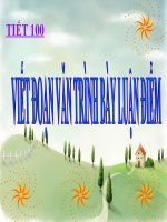 Tiết 100: Viết đoạn văn trình bày luận điểm