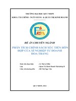 PHÂN TÍCH CHÍNH SÁCH XÚC TIẾN HỖN HỢP CỦA XÍ NGHIỆP TƯ DOANH HOA TRANG