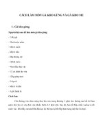 Cách làm món gà kho gừng và gà kho me