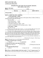 Đề KTĐK làn 3 môn Tiếng Việt + Đáp án