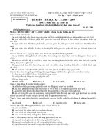 Đề thi HKII Sinh 12 2008-2009