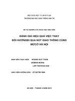 Đề tài nghiên cứu khoa học sinh viên đánh giá hiệu quả việc thay đổi hướng đi qua nút giao thông cùng mức ở hà nội