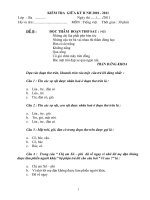 Đề KT GHKII lớp 3 đề B 2010-2011 thử