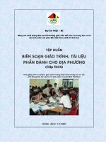 Tài liệu tập huấn Biên soạn giáo trình phần dành cho địa phương.