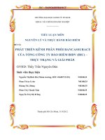 Phát triển kênh phân phối BANCASSURABCE VÀ THỰC TẾ VẬN DỤNG TẠI THỊ TRƯỜNG BẢO HIỂM VIỆT NAM