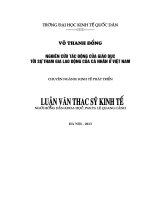 Luận văn thạc sỹ: Nghiên cứu tác động của giáo dục tới sự tham gia lao động của cá nhân ở Việt Nam