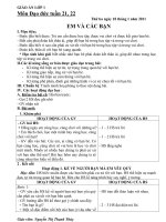 GIAO AN DAO DUC TUAN 21, 22 - LOP 1