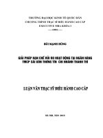 Luận văn thạc sỹ: Giải pháp hạn chế rủi ro hoạt động tại Ngân hàng TMCP Sài Gòn Thương Tín – Chi nhánh Thanh Trì