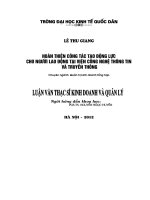 Luận văn thạc sỹ: Hoàn thiện công tác tạo động lực cho người lao động tại Viện công nghệ thông tin và truyền thông, trường Đại học Bách Khoa Hà Nội