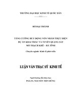 Luận văn thạc sỹ kinh tế: Tăng cường huy động vốn nhằm thực hiện dự án khai thác và tuyển quặng sắt mỏ Thạch Khê – Hà Tĩnh