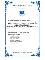 Tiểu luận mối QUAN hệ GIỮA lạm PHÁT và lợi NHUẬN thị trường cổ phiếu