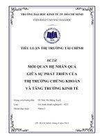 tiểu luận mối QUAN hệ NHÂN QUẢ GIỮA sự PHÁT TRIỂN THỊ TRƯỜNG CHỨNG KHOÁN và TĂNG TRƯỞNG KINH tế