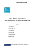 BÀI TẬP NHÓM QUẢN TRỊ NGUỒN NHÂN LỰC Thực trạng nghỉ việc và đề xuất giải pháp giữ chân nhân viên tại Viet Fabrics