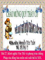 Bài 27. Khởi nghĩa Yên Thế và phong trào chống Pháp của đồng bào miền núi