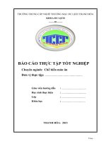 BÁO cáo THỰC tập tốt NGHIỆP năm 2015 chuyên ngành CHẾ BIẾN món ăn khách sạn hương quê