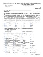 Đề TN THPT môn Tiếng Anh PB năm 2007 kỳ 2 mã 705