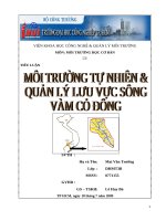 Tiểu luận: Môi trường tự nhiên và quản lý lưu vực sông Vàm Cỏ Đông