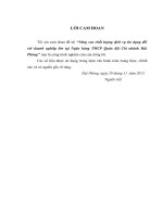 Nâng cao chất lượng dịch vụ tín dụng đối với doanh nghiệp lớn tại ngân hàng TMCP quân đội chi nhánh hải phòng