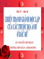 Bài 30. Chiến tranh giành độc lập của thuộc địa Anh ở Bắc Mĩ