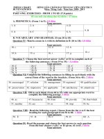 Hướng dẫn chấm Môn Tiếng Anh (đề thi GVG huyện năm 2011)