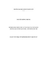 Luận văn thạc sỹ: Mở rộng hoạt động cho vay ngắn hạn tại Ngân hàng TMCP Quân Đội – Chi nhánh Việt Trì