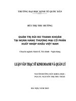 Luận văn thạc sỹ: Quản trị rủi ro thanh khoản tại Ngân hàng TMCP Xuất nhập khẩu Việt nam (Eximbank)