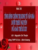 Bài 25. Tình hình CT, KT, VH dưới triều Nguyễn