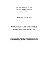 Luận văn thạc sỹ - Nợ xấu tại Ngân hàng TMCP Ngoại thương Việt Nam