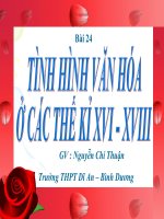 Bài 24. Tình hình VH thế kỉ XVI - XVIII