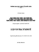 Luận văn thạc sỹ: Hoạt động phát triển sản phẩm mới ở Công ty cổ phần bóng đèn phích nước Rạng Đông – Thực trạng, kinh nghiệm và giải pháp
