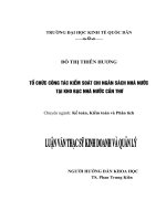 Luận văn thạc sỹ: Tổ chức công tác kiểm soát chi ngân sách nhà nước tại Kho bạc Nhà nước Cần Thơ