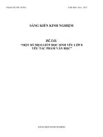 skkn MỘT SỐ MẸO GIÚP HỌC SINH YÊU LỚP 8 YÊU TÁC PHẨM VĂN HỌC