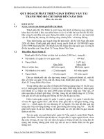 Quy hoạch phát triển giao thông vận tải thành phố hồ chí minh đến năm 2020 (báo cáo tóm tắt)