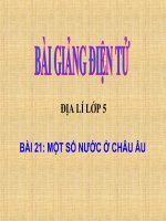 BÀI 21_MỘT SỐ NƯỚC Ở CHÂU ÂU