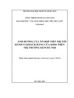 Nghiên cứu khoa học - Ảnh hưởng của tổ hợp tiếp thị tới hành vi khách hàng của Kido trên thị trường kem Hà Nội