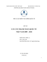 Tiểu luận môn tài chính quốc tế CÁN CÂN THANH TOÁN QUỐC TẾ  VIỆT NAM 2009 – 2010