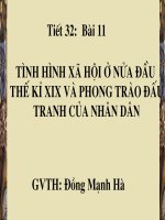 Bai 26: Tinh hinh xa hoi o nua dau the ki 19 va phong trao dau tranh cua nhan dan