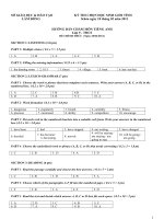 Đáp án chính thức Anh van 9 năm 2010 - 2011