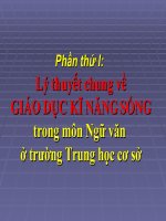 Tài liệu tập huấn GD kỹ năng sống trong môn Ngữ văn