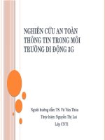 Slide  báo cáo NGHIÊN cứu AN TOÀN và bảo mật THÔNG TIN TRONG môi TRƯỜNG DI ĐỘNG 3g