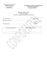 Đề thi chon học sinh giỏi huyện vòng 3