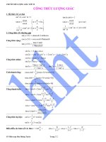 CHUYÊN ĐỀ LƯỢNG GIÁC LỚP 10