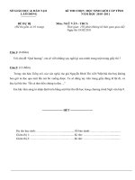 Đề dự bị HSG Văn 9 Tỉnh năm 2010 - 2011