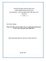 Phân tích hiệu quả hoạt động của các ngân hàng thương mại