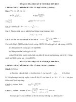 Ngân hàng đề thi và đáp án toán 11 (HK2)