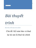 Kế toán bán và thuê lại tài sản là thuê tài chính