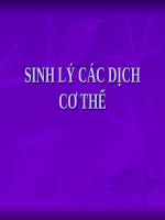 Bài giảng sinh lý các dịch cơ thể, đại học y dược Huế