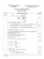 Hướng dẫn chấm đề chính thức Lý năm 2010 - 2011
